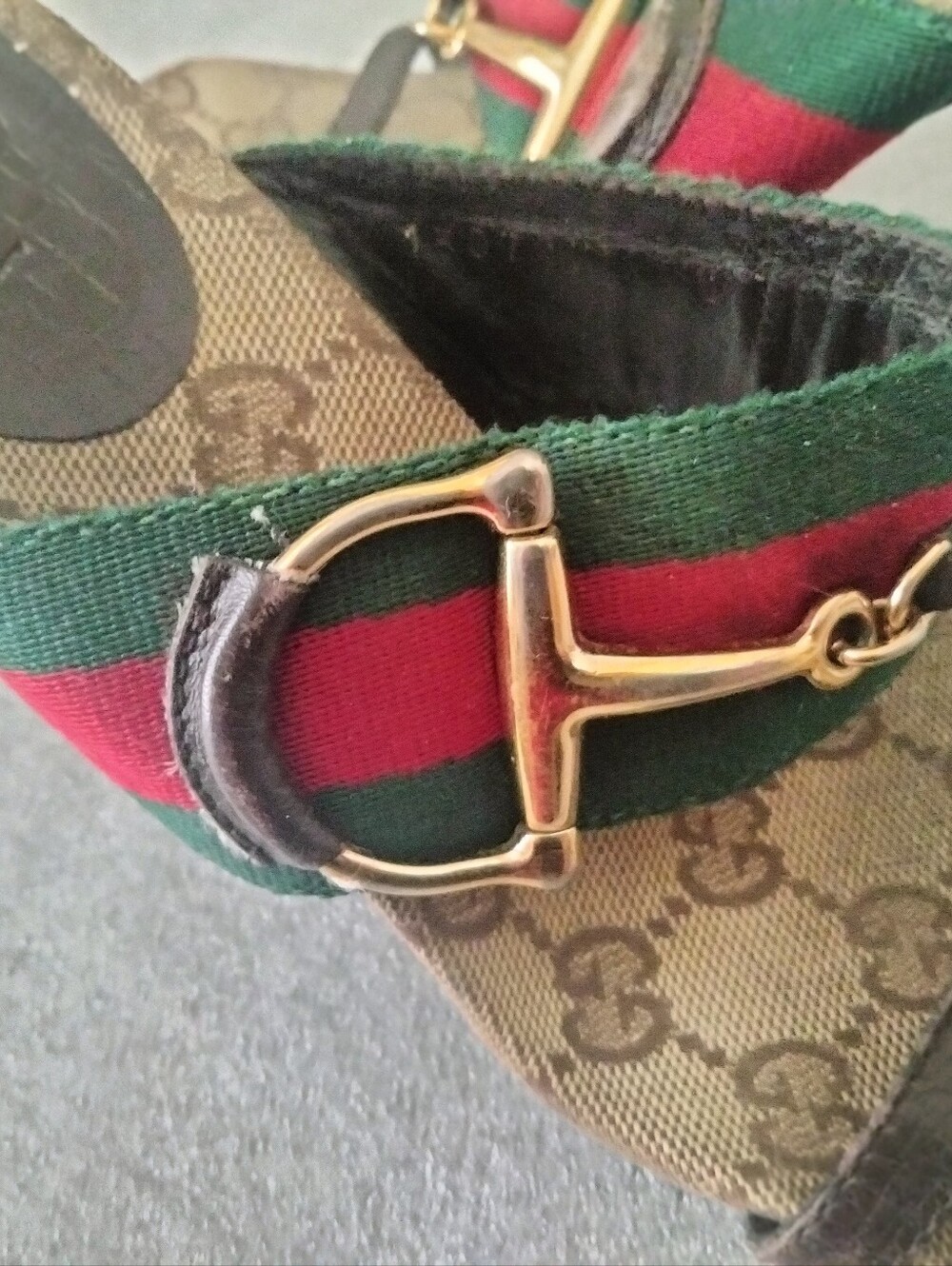 Rare Vintage Gucci Large Horsebit Sandal Heels 7.5B - Picture 11 of 11